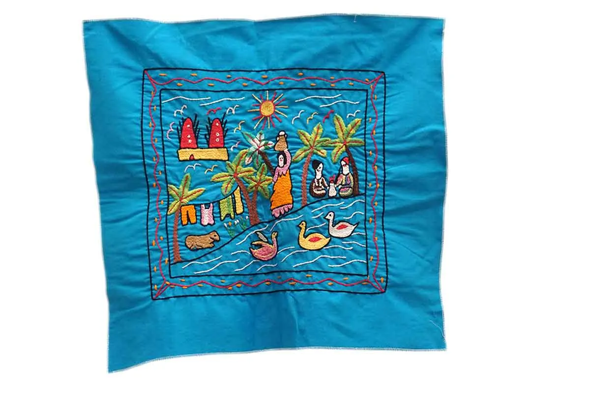 Fair Trade Hand Embroidered Wall Hanging Cream