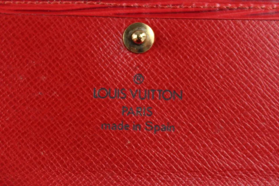 Louis Vuitton Red Epi Leather Multicles 4 Key Holder Case Wallet 10lvs1229