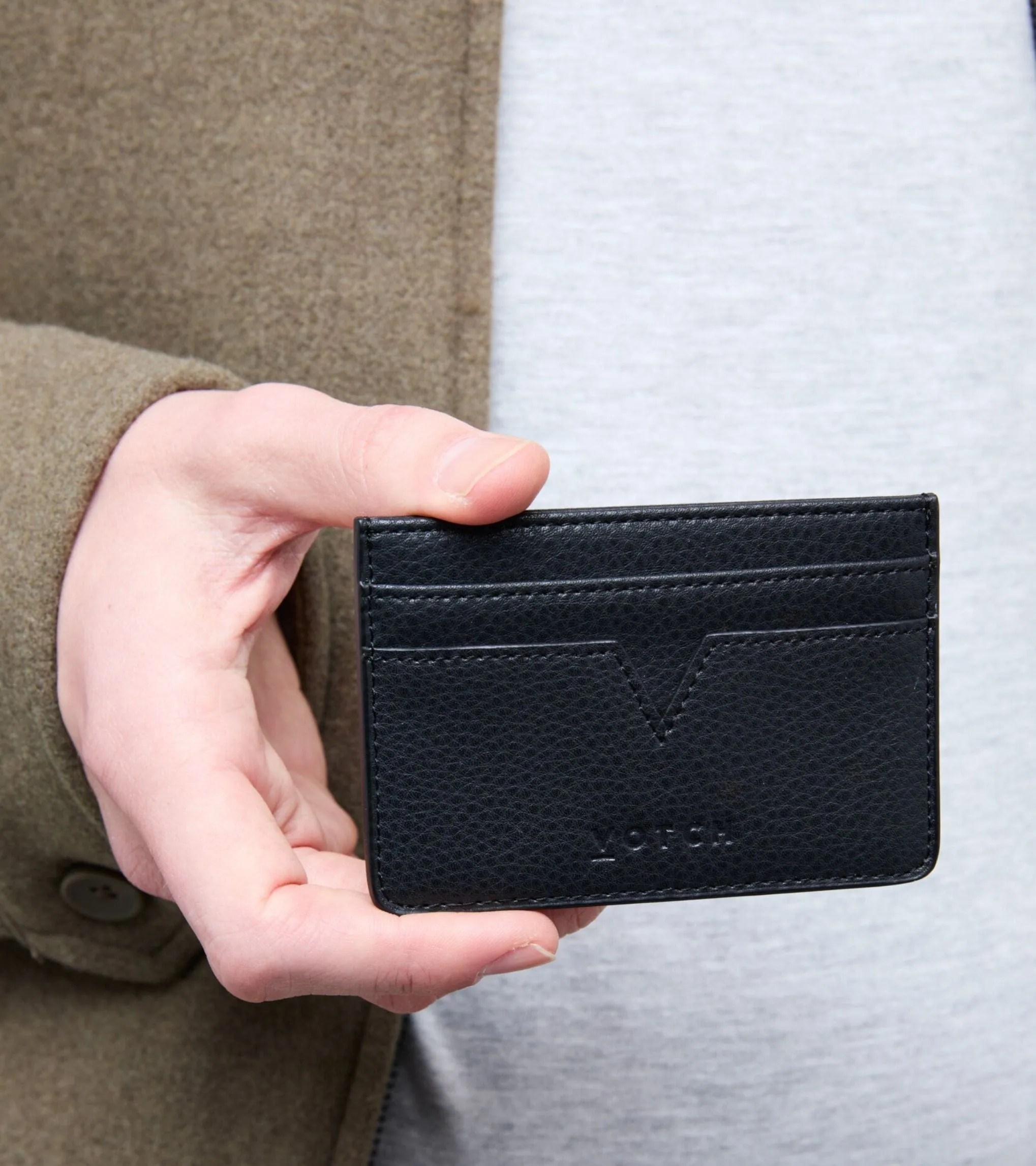 Sol Vegan Bio-Based Bamboo Leather Card Holder | Black